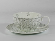 Набор 370 мл чашка чайная с блюдцем 1/2, декор Джулия ГРЭЙ, фарфор Hatori (Freydis) - Австрия