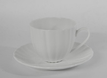 Набор 240 мл чашек кофейных с блюдцем на 6 персон, кол-во предметов 12 белая посуда, декор Магнолия, фарфор Hatori (Freydis) - Австрия