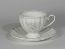 Набор 220 мл чашек чайных высоких с блюдцем на 6 персон, кол-во предметов 12, декор Версаль, фарфор Hatori (Freydis) - Австрия