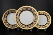 Набор тарелок, немецкий фарфор, 18 предметов Imperial Cobalt Gold