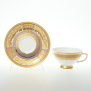 Набор чайных пар 250 мл Diadem Violet Creme Gold (6 пар)