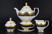 Чайный сервиз Falkenporzellan Rio black gold 6 персон 17 предметов