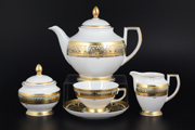 Чайный сервиз Falkenporzellan Arabesque Seladon Gold 6 персон 17 предметов