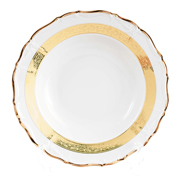 Набор глубоких тарелок Thun Мария Луиза золотая лента Ivory 23см (6 шт) код 2000988642214