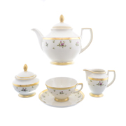 Чайный сервиз на 6 персон Falkenporzellan Constanza cream - Primavera Gold 15 предметов