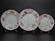 Набор тарелок на 12 персон 36 предметов Бернадотт Розовый цветок 25058 Чехия