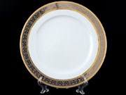 Набор тарелок на 6 персон 25 см Тхун Опал Широкий кант платина с золотом 00700 Чехия