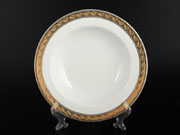 Набор глубоких тарелок на 6 персон 22 см Тхун Кристина Платиновая золотая лента 700500 Чехия