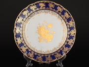 Набор тарелок на 6 персон 24 см Тхун Констанция Золотая роза кобальт 7635400 Чехия
