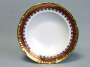 Набор глубоких тарелок на 6 персон 23 см Тхун Констанция Рубин Золотой орнамент 76271 Чехия