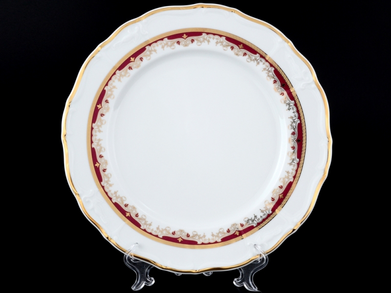 Набор тарелок на 6 персон 27 см Тхун Мария Луиза Красная лилия 00101 Чехия